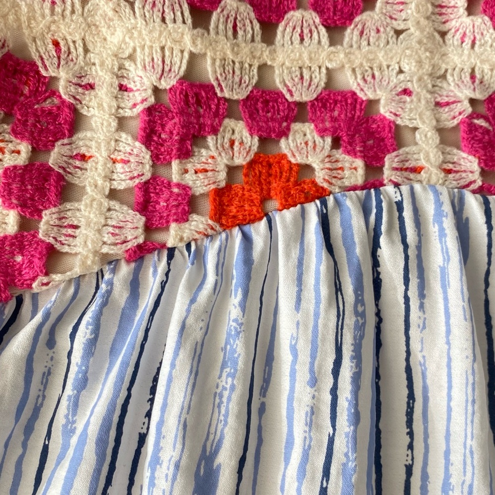 THML Bohemian Boho Crochet Granny Square tank Top with Tassels sz extra small - Picture 8 of 13